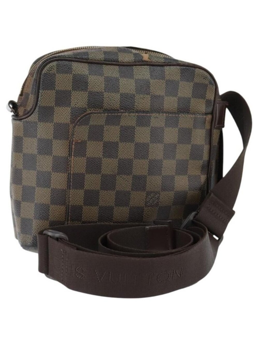 Authentic LOUIS VUITTON Damier Ebene Olaf PM Shoulder Bag N41442 LV